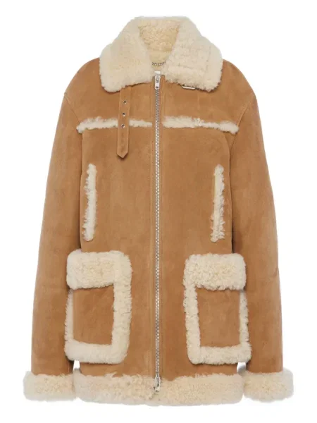 Geacă Maison Margiela din piele de căprioară maro