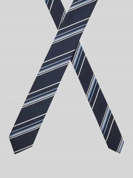 Boss Krawat Z Jedwabiu blau biały