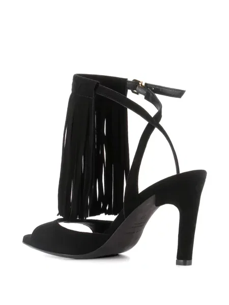 Sandály Sergio Levantesi s třásněmi černé