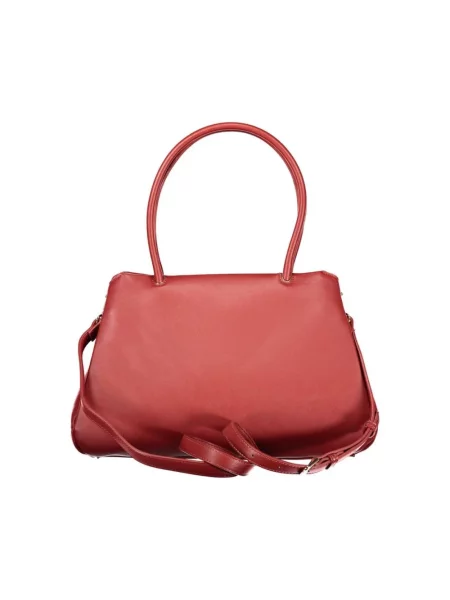 Lniana torebka Valentino Bags czerwona