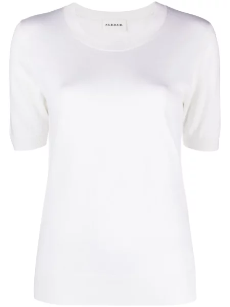 Top P.a.r.o.s.h. tricotate scurt alb