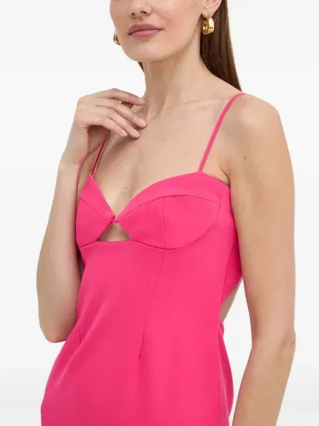 Rochie midi Bardot până la genunchi de costum roz