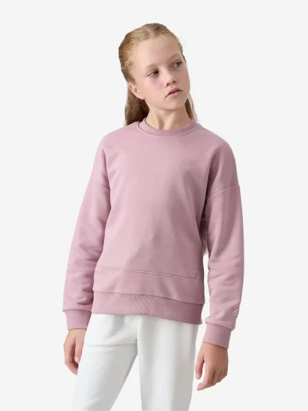 Tommy Life Sweater majica TOMMY Sweatshirt aus Baumwollmischung sivkasto mauve ljubičasta