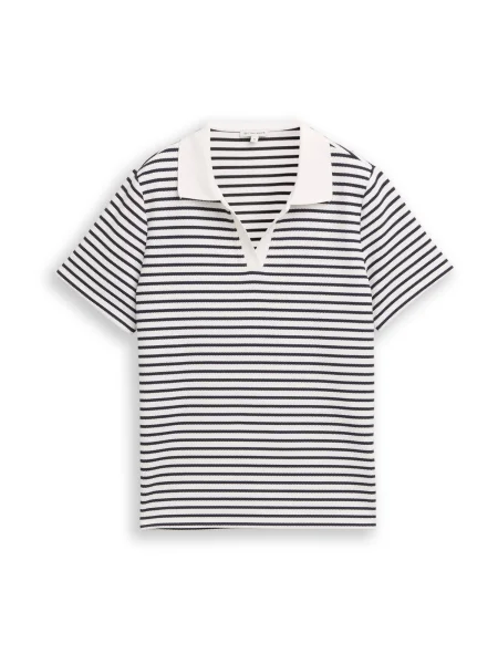 TOM TAILOR Tricou bleumarin alb
