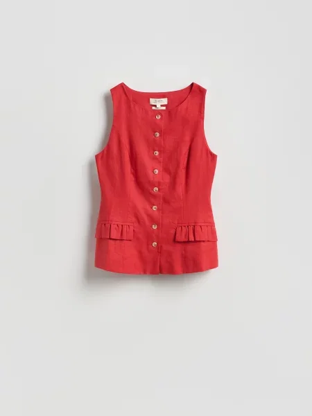 Reserved Лляна жилетка червоний