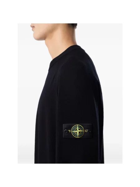 Sweter Stone Island wełniany z kamieniami czarny