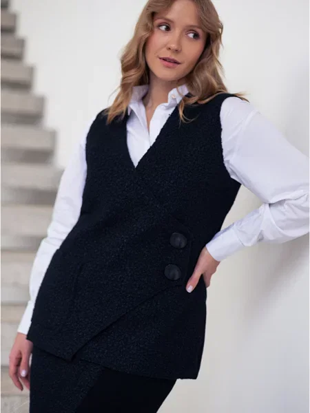 Жилет класичний Nita zhilet-chornij-chornij вовна/акрил чорний