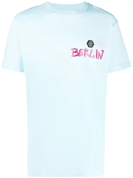 Tricou Philipp Plein cu decolteu rotund albastru