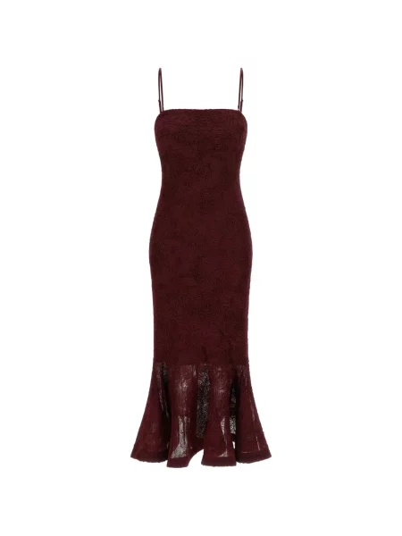 Rochie midi Rotate Birger Christensen cu model floral cu aplicații roșu