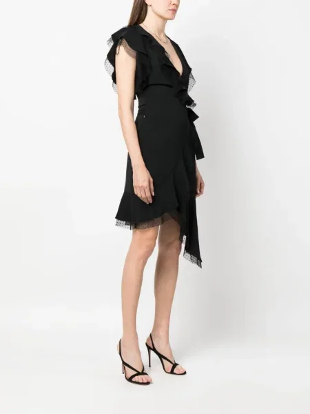 Rochie mini Nissa din tul drapată de costum negru