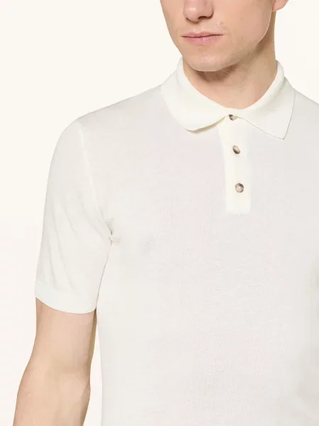 Distretto 12 Pletené Polo Tričko Carrara krémová
