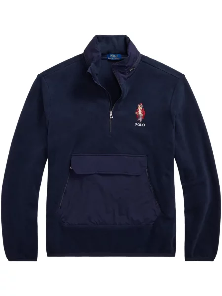 Vlněná zateplená džínová bunda Polo Ralph Lauren s oděrkami modrá