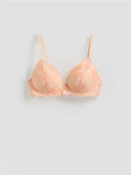 Reserved Sutien modular cu dantelă oranj-deschis