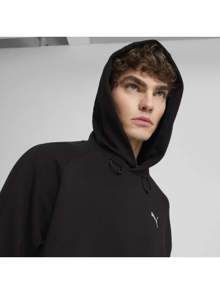 Bluza z kapturem o luźnym kroju PUMATECH DELTAKNIT czarna