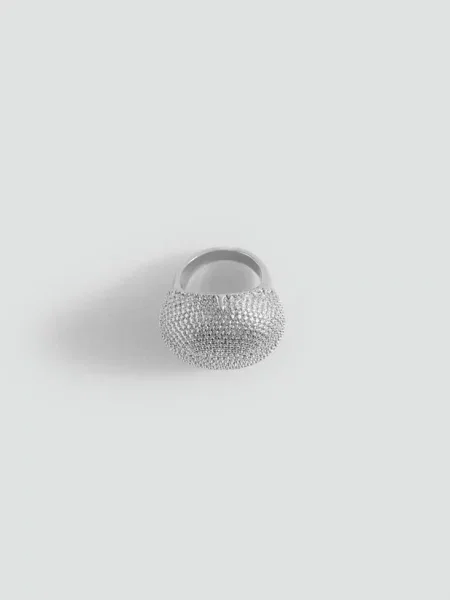 Metalowy rzeźbiony pierścionek srebrny Teen uniwersalny MANGO TEEN