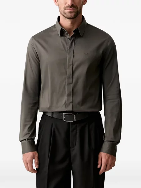 Cămașă Armani Exchange cu broderie gri