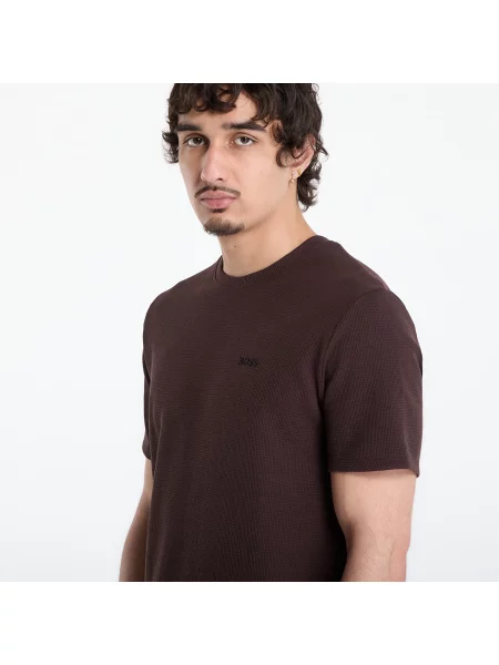 Тениска Hugo Boss Pyjama T-Shirt With Embroidered Logo Dark Brown XL кафяво