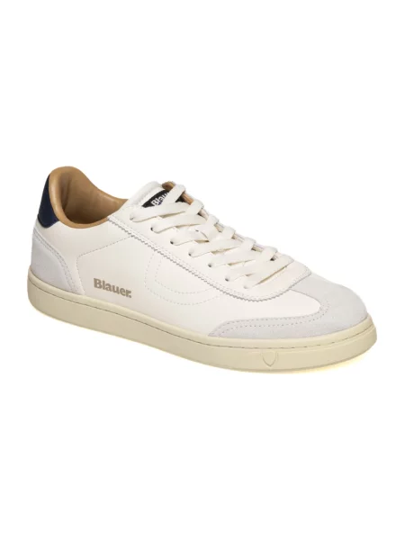 Sneakersy Blauer skórzane białe