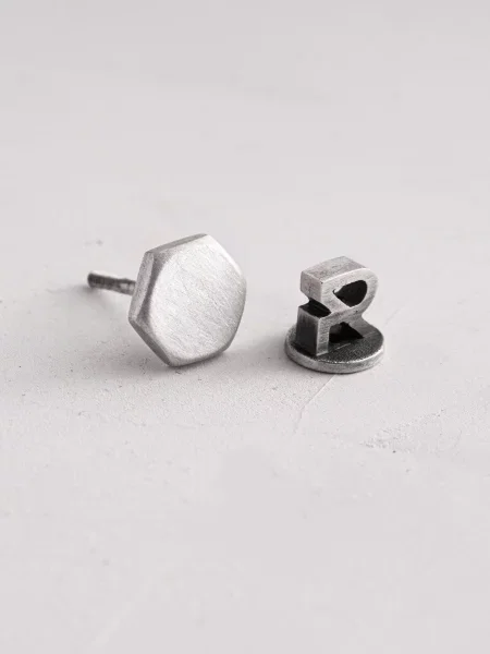 REYTEL Cercei HEXAGON argintiu