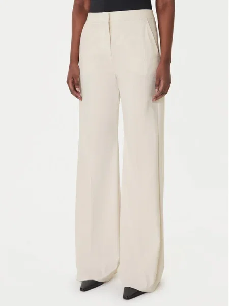 Marella Pantaloni palazzo Sequoia Wide Leg alb
