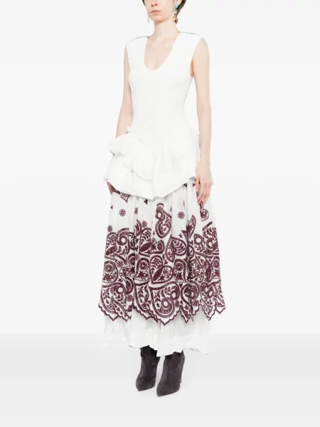 Rochie Alemais cu broderie alb