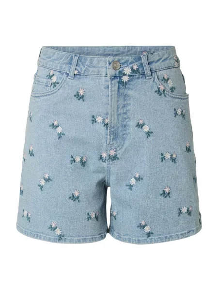 PIECES Jeans PCFLORA albastru deschis / verde închis / roz alb