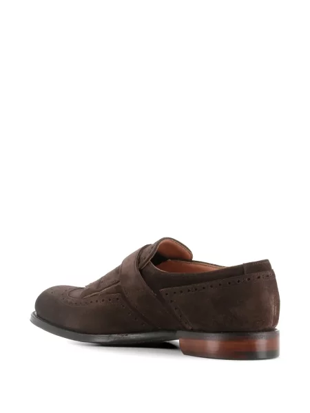 Pantofi monk Cheaney din piele de căprioară maro