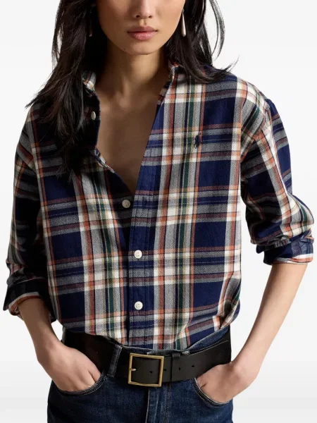 Semišový kostkovaný batoh Polo Ralph Lauren černý