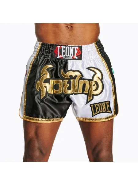 Мъжки тренировъчни шорти LEONE Siam Thai черно/бяло бяло
