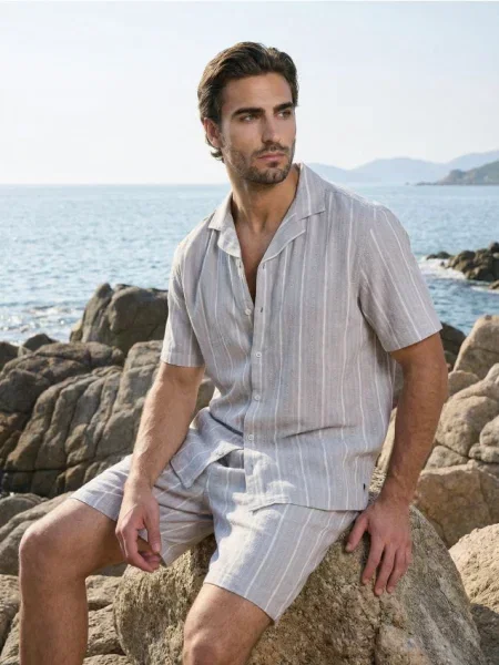 Sinsay košile s pruhy zelená