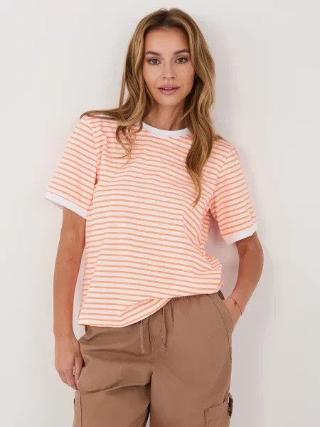 Tricou cu dungi Rue Paris cu dungi alb