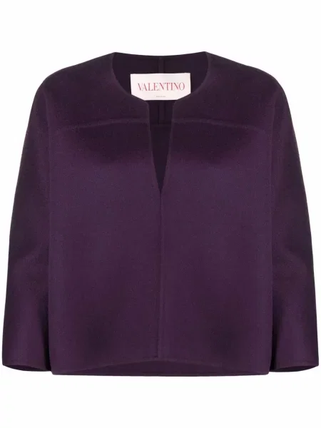 Cropp top Valentino Garavani tricotate cu decolteu în V violet