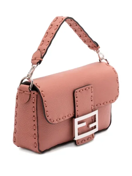 Colier Fendi din piele roz