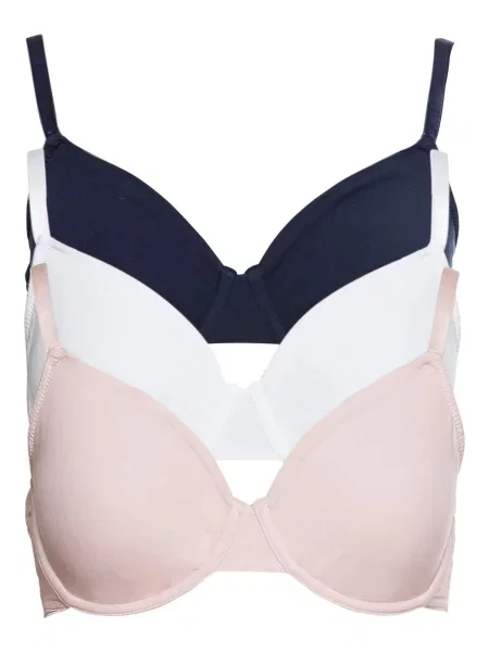 Bonprix Sutien albastru închis / roz pudră / natural alb