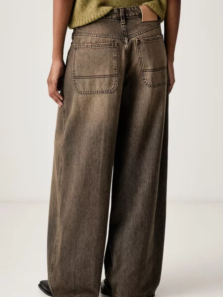 ViCOLO дънки wide leg дамски сиво