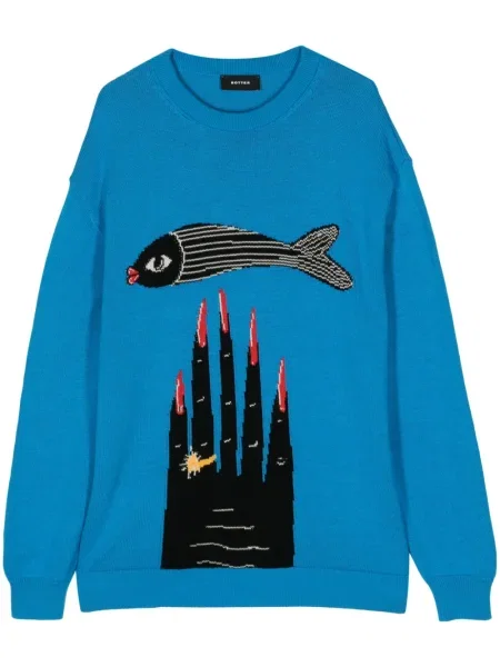 Sweter Botter z kaszmiru niebieski
