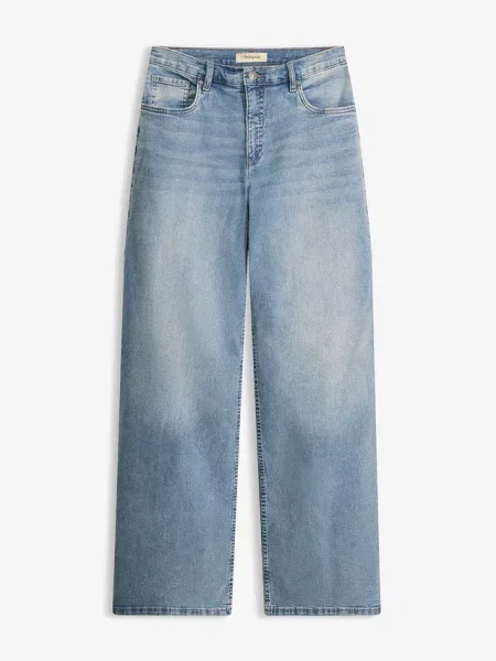 Jeansy wide leg high waist niebieskie