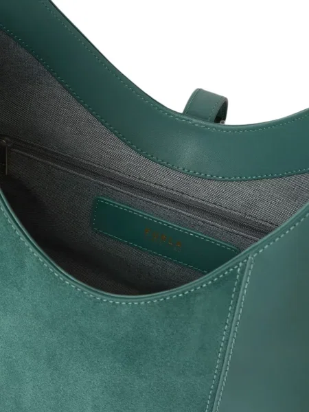 Geantă Furla din piele de căprioară verde