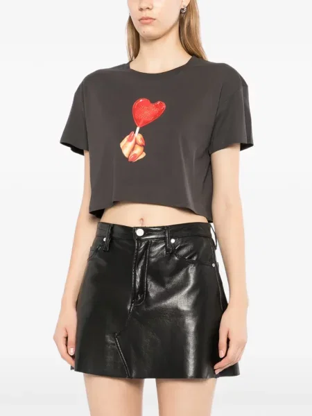 Decupat tricou Melt cu imagine gri