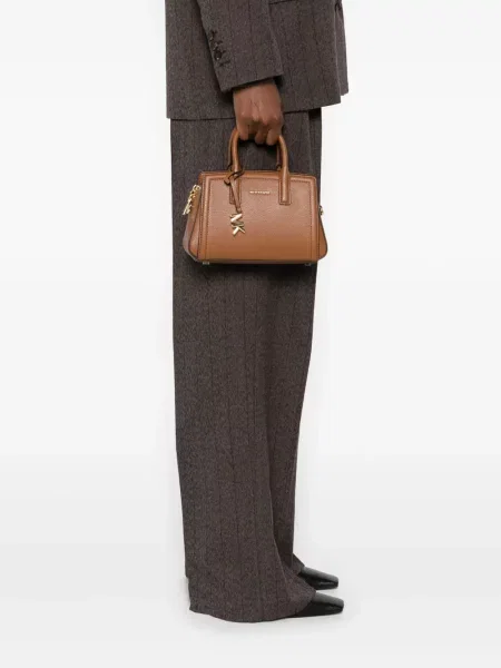 Kožna kožna torba Michael Michael Kors smeđa