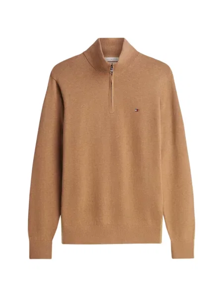 Pulover Tommy Hilfiger cu broderie maro