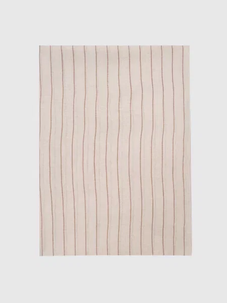 Палантин з льону в смужку Brunello Cucinelli бежевий