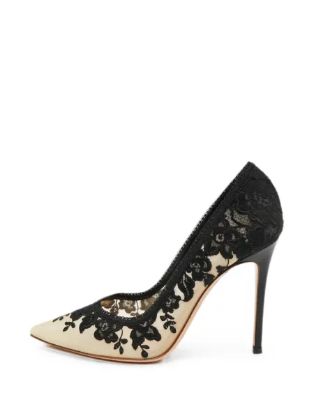 Pantofi cu toc Gianvito Rossi din dantelă negru