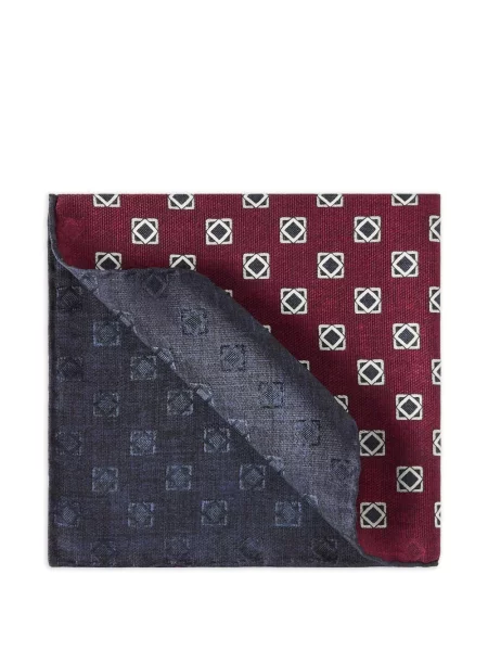 Cravată Brunello Cucinelli de mătase cu imprimeu geometric roșu