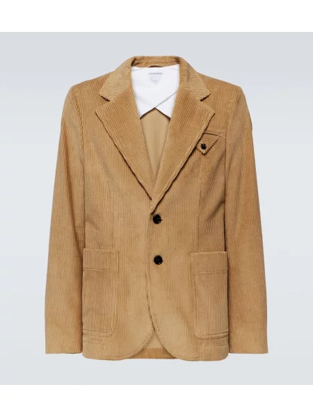 Sacou Bottega Veneta de catifea cord bej