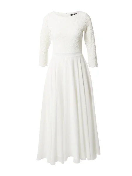 SWING Koktejl obleka naravno bela