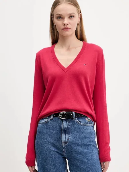 Пуловер Tommy Jeans синьо