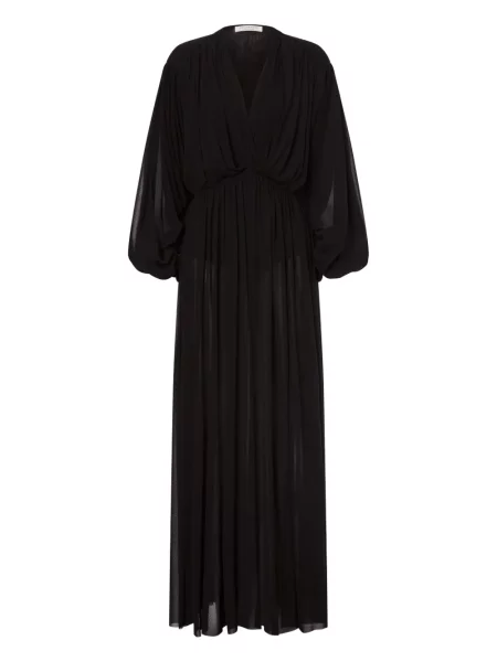 Rochie maxi Philosophy Di Lorenzo Serafini cu decolteu în V de costum negru