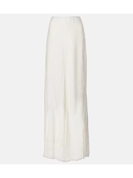 Hlače Stella Mccartney z obrobami bela