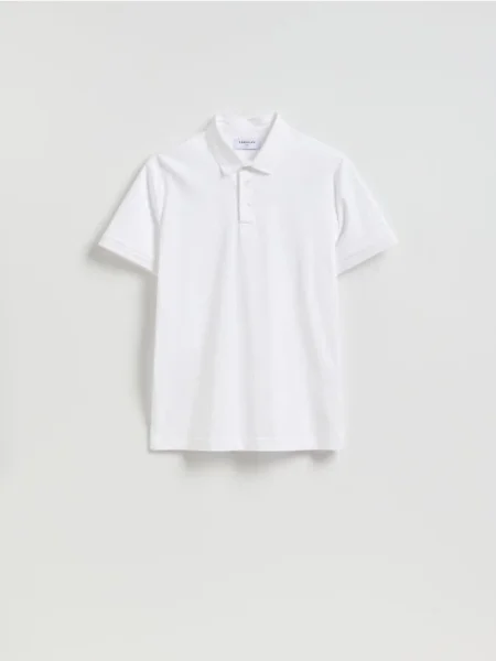 Reserved Tricou polo slim fit cu conținut ridicat de alb